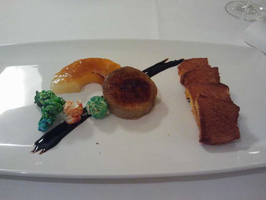 Restaurante Al Natural Foie caramelizado con piña y palomitas a PX